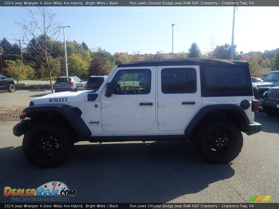 2024 Jeep Wrangler 4-Door Willys 4xe Hybrid Bright White / Black Photo #2