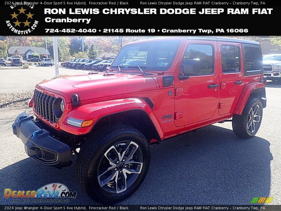 2024 Jeep Wrangler 4-Door Sport S 4xe Hybrid Firecracker Red / Black Photo #1