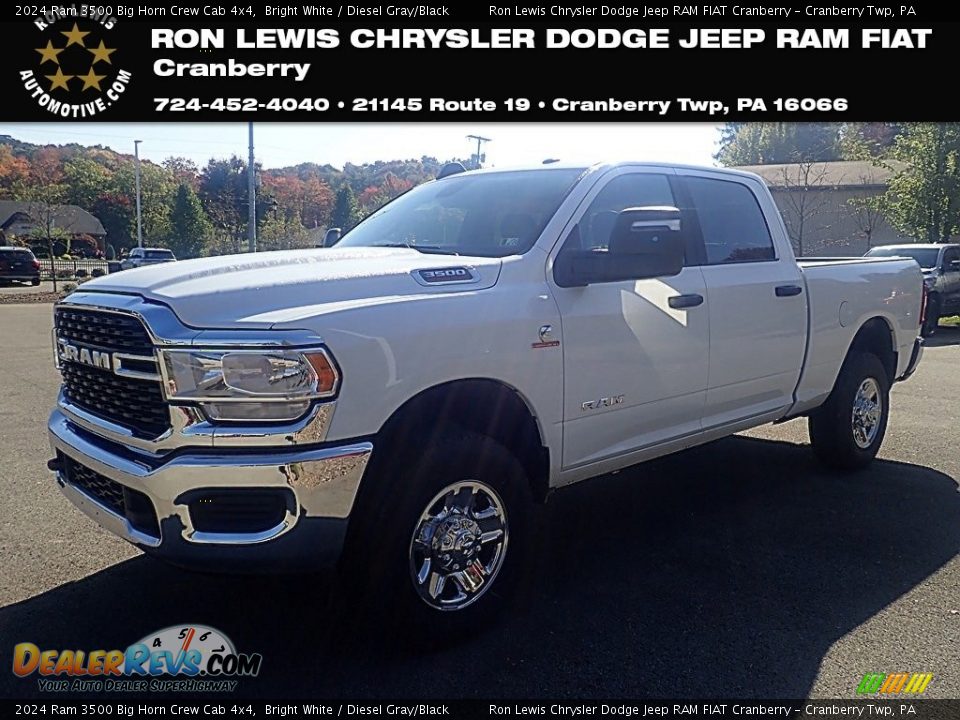 2024 Ram 3500 Big Horn Crew Cab 4x4 Bright White / Diesel Gray/Black Photo #1