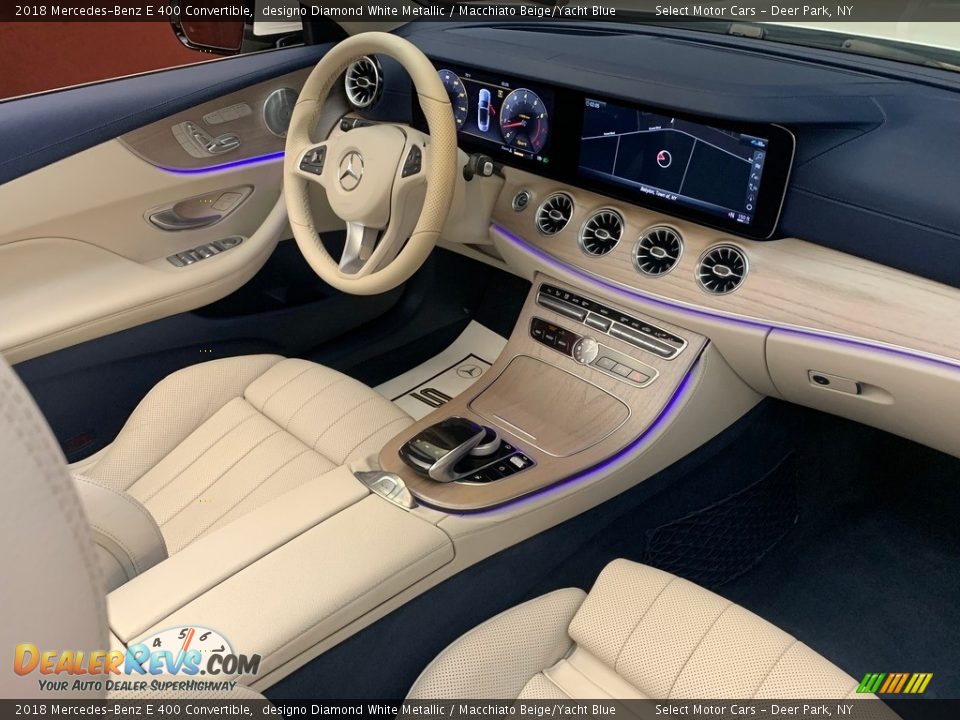 Macchiato Beige/Yacht Blue Interior - 2018 Mercedes-Benz E 400 Convertible Photo #12