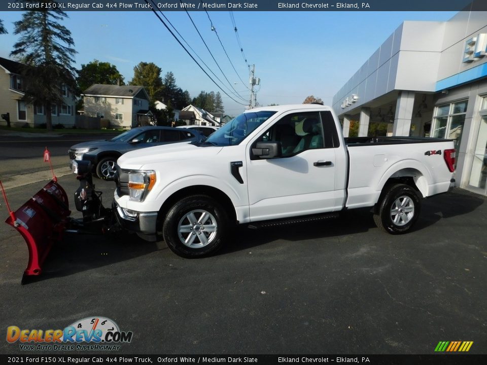 2021 Ford F150 XL Regular Cab 4x4 Plow Truck Oxford White / Medium Dark Slate Photo #12