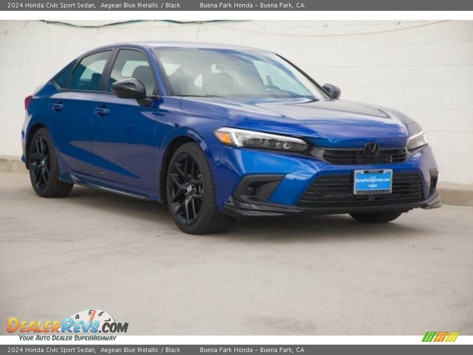 2024 Honda Civic Sport Sedan Aegean Blue Metallic / Black Photo #1