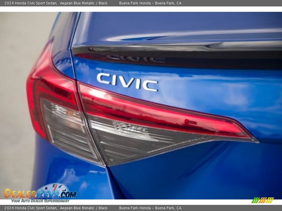 2024 Honda Civic Sport Sedan Aegean Blue Metallic / Black Photo #6