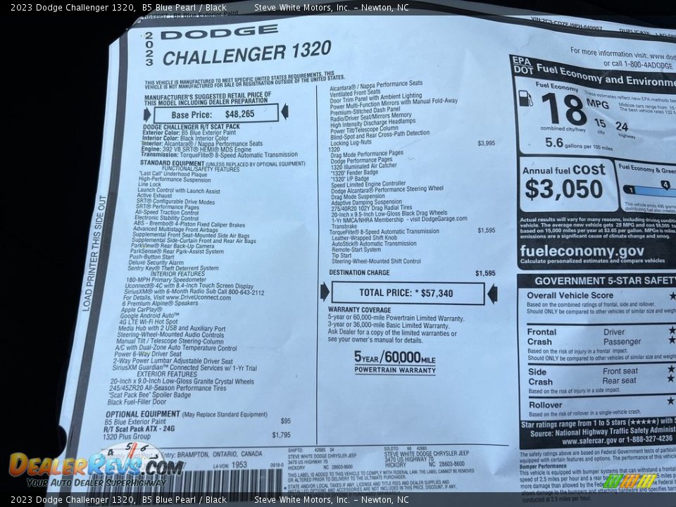 2023 Dodge Challenger 1320 Window Sticker Photo #25