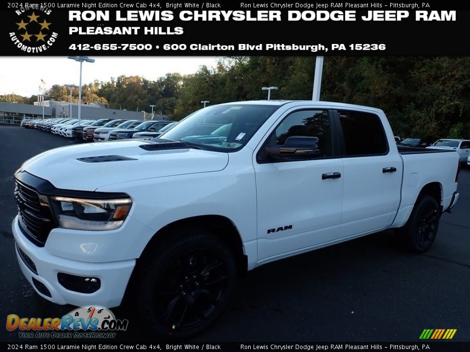 2024 Ram 1500 Laramie Night Edition Crew Cab 4x4 Bright White / Black Photo #1