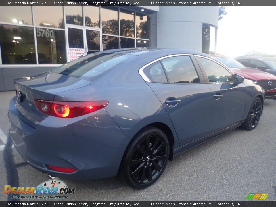 2023 Mazda Mazda3 2.5 S Carbon Edition Sedan Polymetal Gray Metallic / Red Photo #2