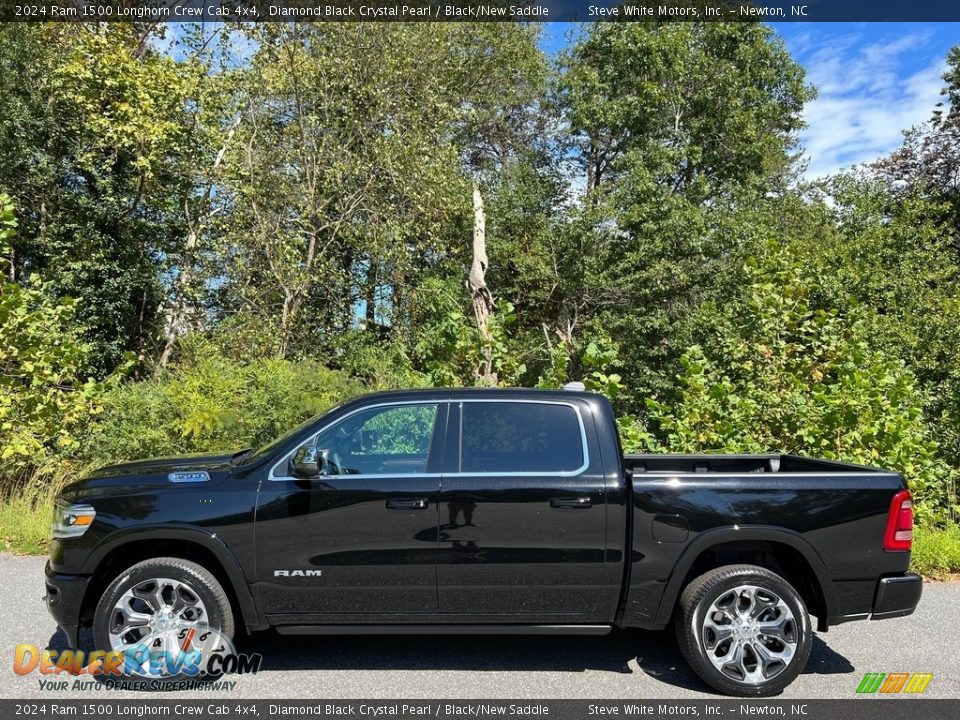 Diamond Black Crystal Pearl 2024 Ram 1500 Longhorn Crew Cab 4x4 Photo #1