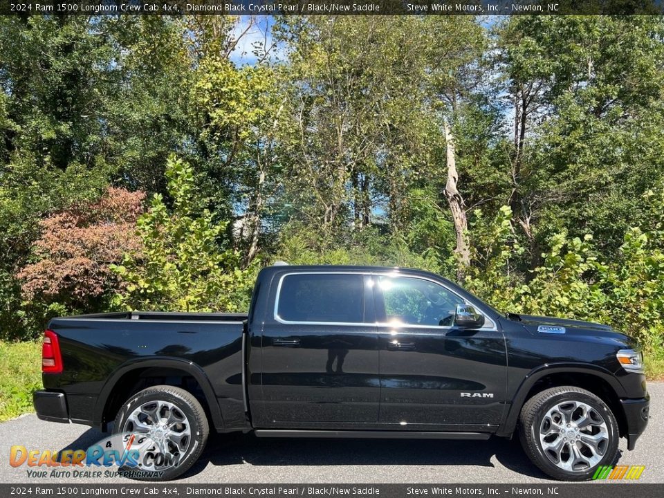 Diamond Black Crystal Pearl 2024 Ram 1500 Longhorn Crew Cab 4x4 Photo #5