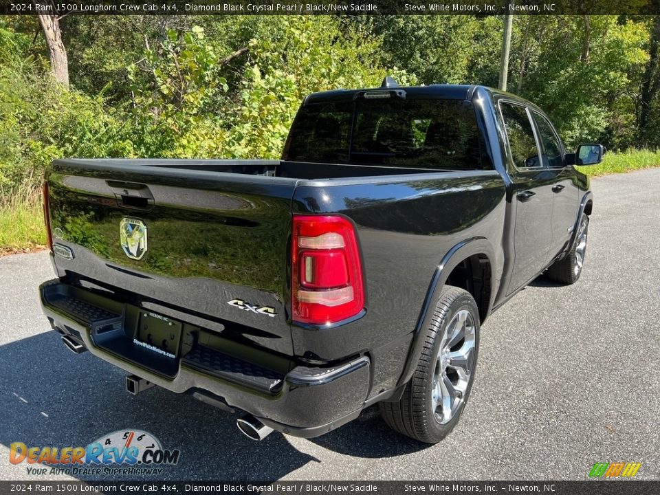 2024 Ram 1500 Longhorn Crew Cab 4x4 Diamond Black Crystal Pearl / Black/New Saddle Photo #6