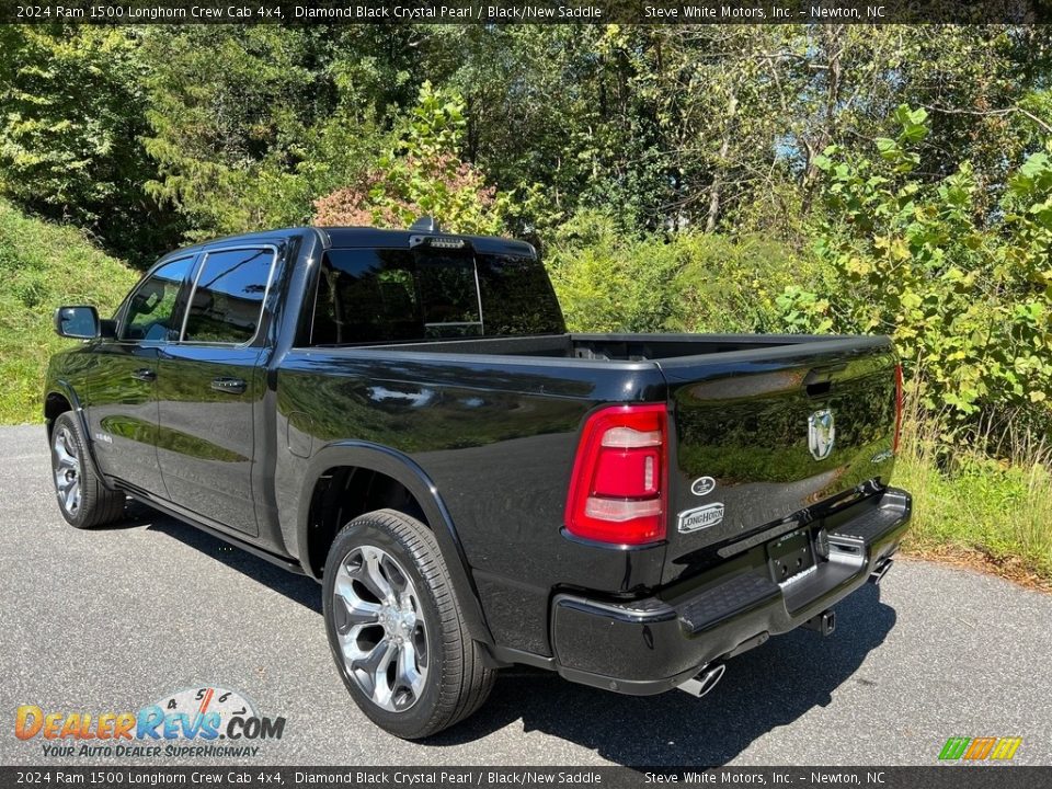 2024 Ram 1500 Longhorn Crew Cab 4x4 Diamond Black Crystal Pearl / Black/New Saddle Photo #9