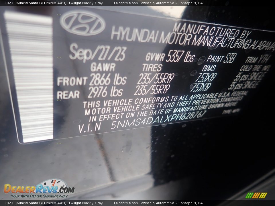 2023 Hyundai Santa Fe Limited AWD Twilight Black / Gray Photo #18