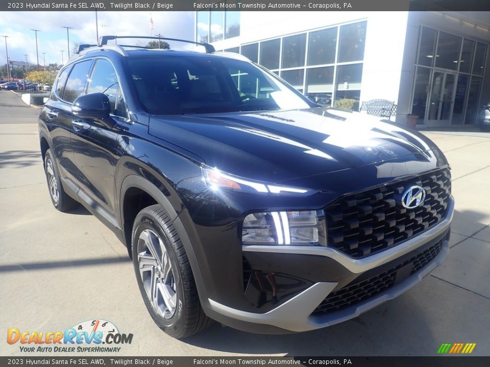 Twilight Black 2023 Hyundai Santa Fe SEL AWD Photo #9