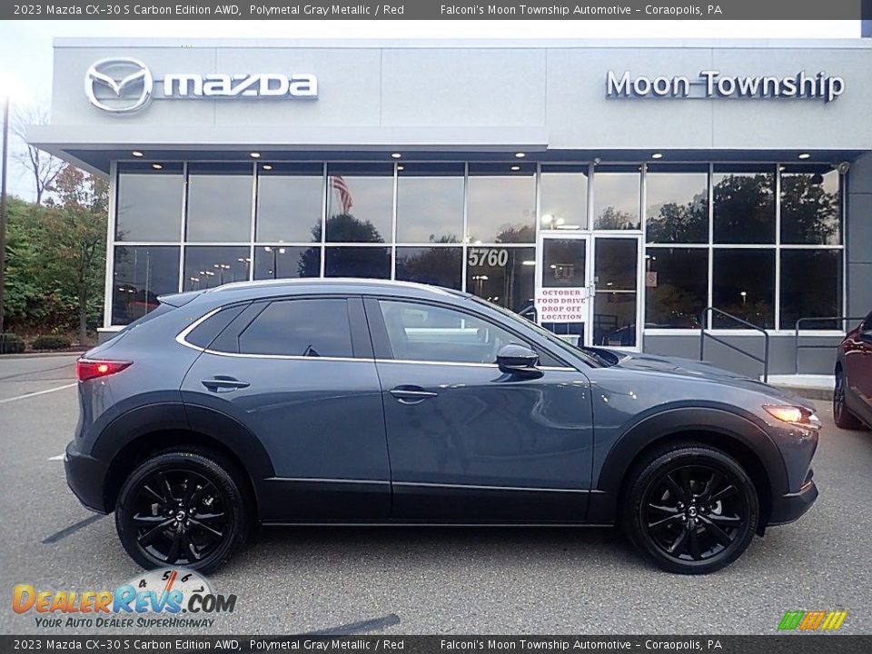 2023 Mazda CX-30 S Carbon Edition AWD Polymetal Gray Metallic / Red Photo #1