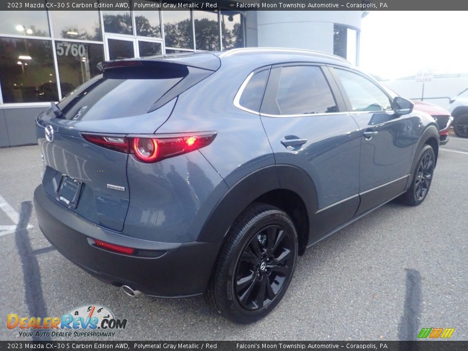 2023 Mazda CX-30 S Carbon Edition AWD Polymetal Gray Metallic / Red Photo #2