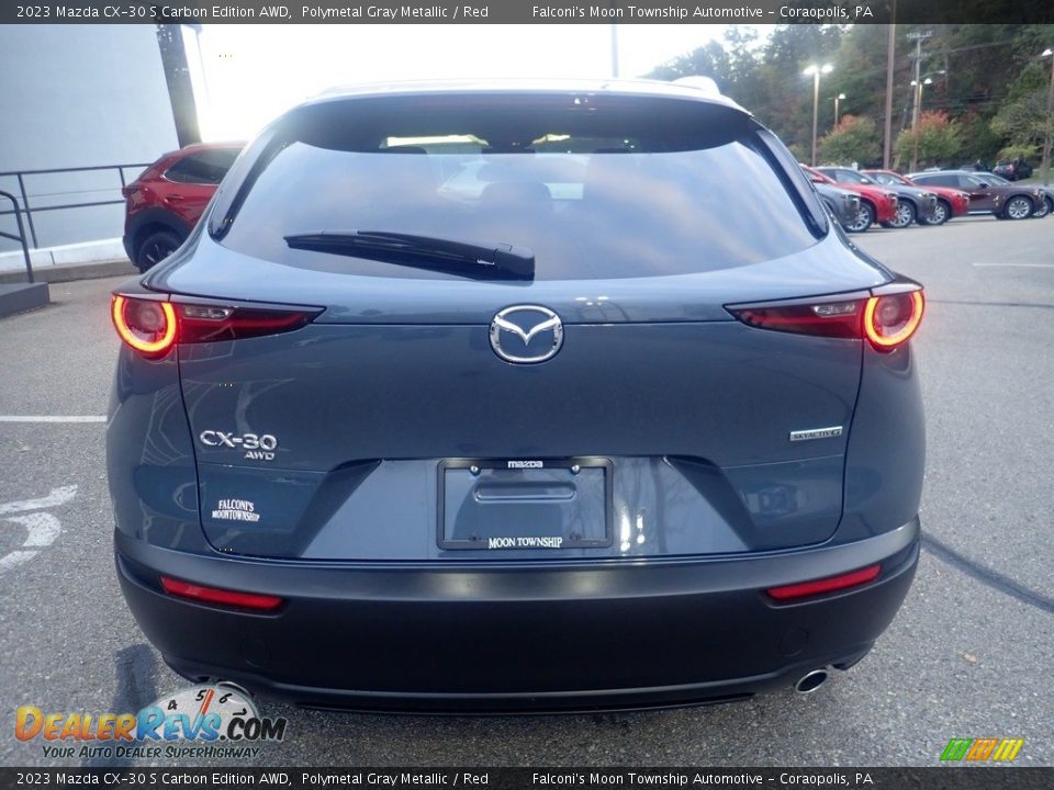 2023 Mazda CX-30 S Carbon Edition AWD Polymetal Gray Metallic / Red Photo #3