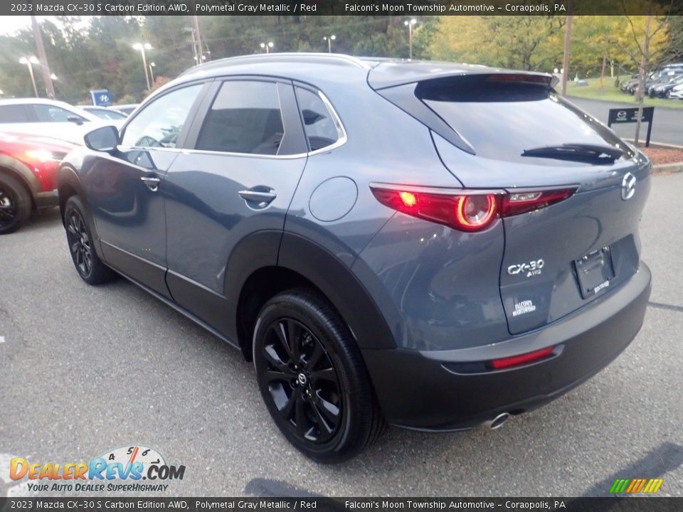 2023 Mazda CX-30 S Carbon Edition AWD Polymetal Gray Metallic / Red Photo #5