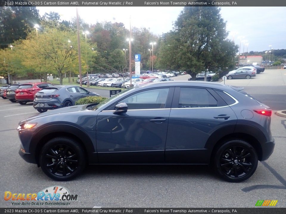 2023 Mazda CX-30 S Carbon Edition AWD Polymetal Gray Metallic / Red Photo #6