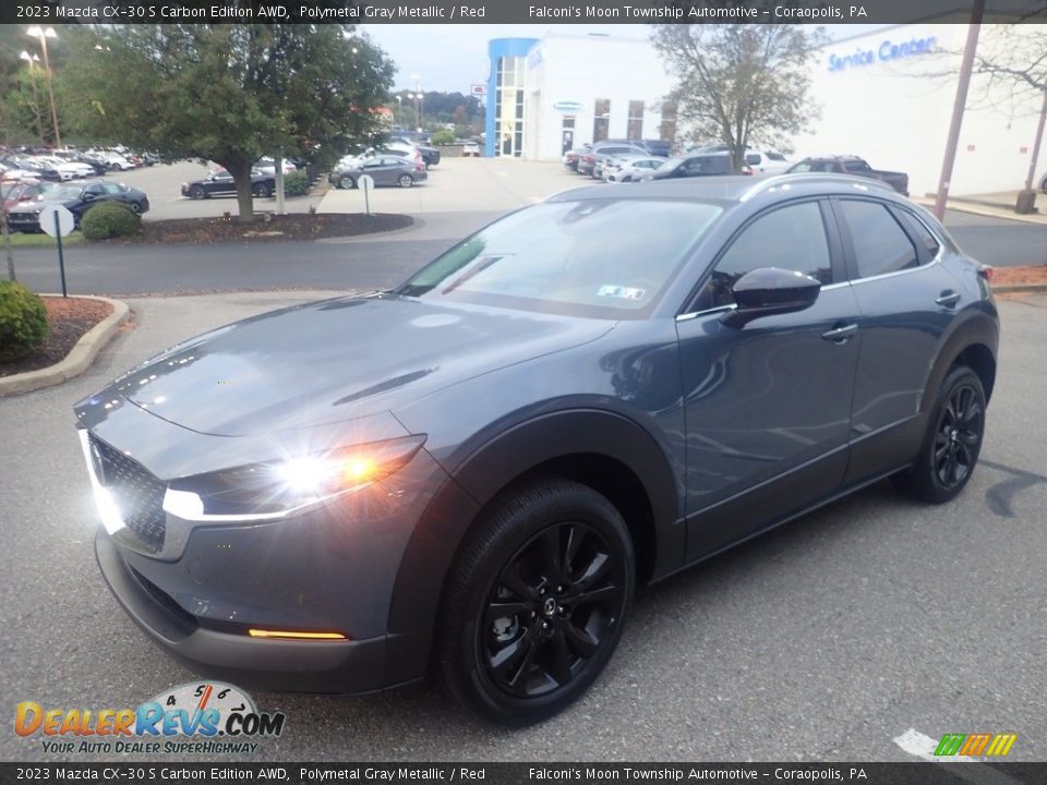 2023 Mazda CX-30 S Carbon Edition AWD Polymetal Gray Metallic / Red Photo #7