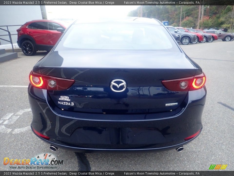 2023 Mazda Mazda3 2.5 S Preferred Sedan Deep Crystal Blue Mica / Greige Photo #3