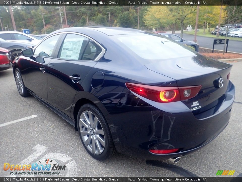 2023 Mazda Mazda3 2.5 S Preferred Sedan Deep Crystal Blue Mica / Greige Photo #4