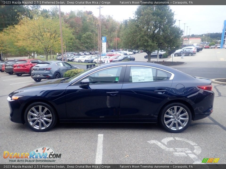 2023 Mazda Mazda3 2.5 S Preferred Sedan Deep Crystal Blue Mica / Greige Photo #5