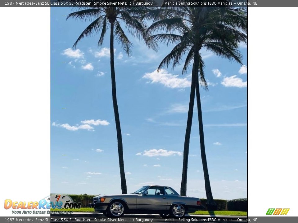 1987 Mercedes-Benz SL Class 560 SL Roadster Smoke Silver Metallic / Burgundy Photo #14