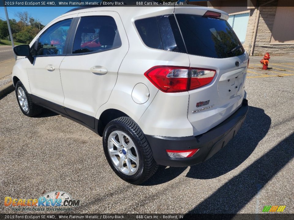 2019 Ford EcoSport SE 4WD White Platinum Metallic / Ebony Black Photo #6