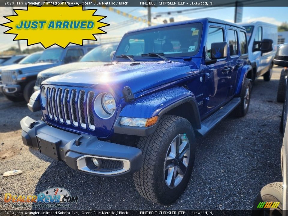 2020 Jeep Wrangler Unlimited Sahara 4x4 Ocean Blue Metallic / Black Photo #1