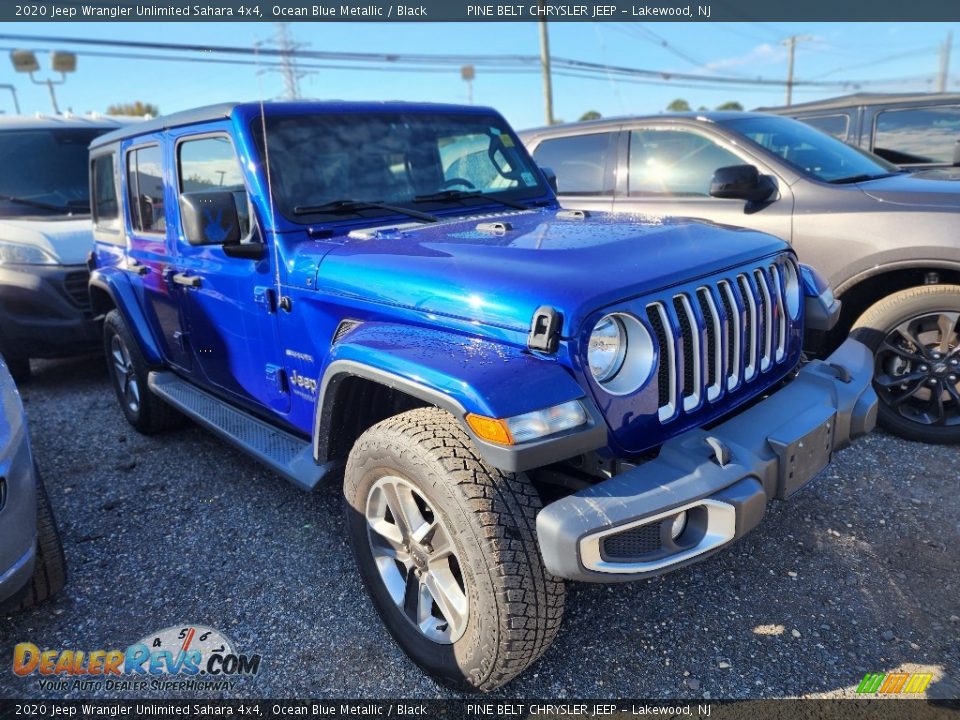 2020 Jeep Wrangler Unlimited Sahara 4x4 Ocean Blue Metallic / Black Photo #3