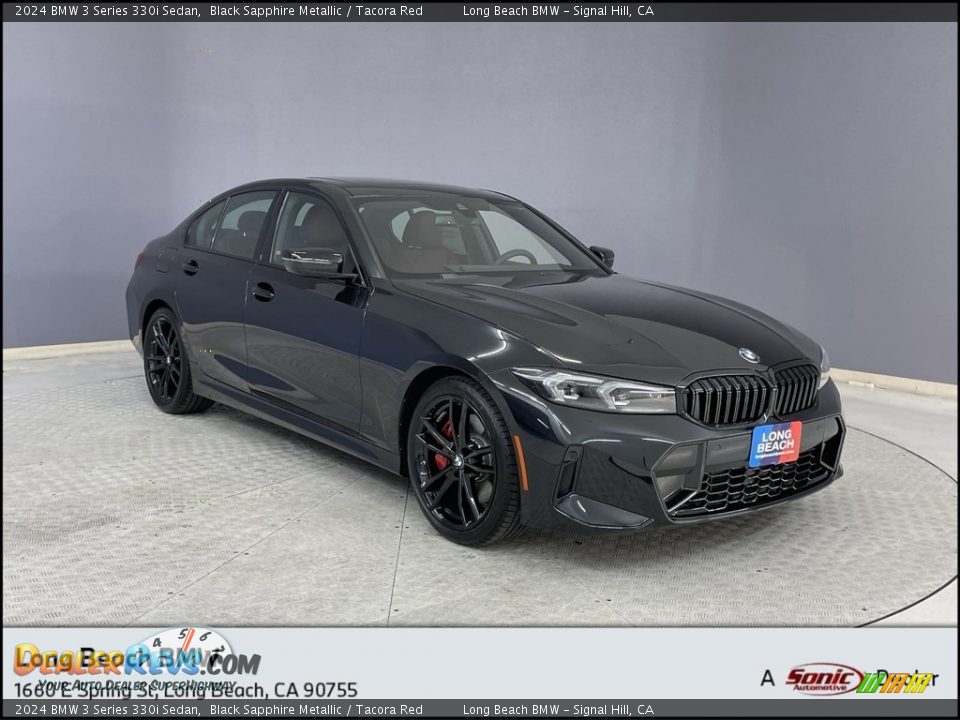 2024 BMW 3 Series 330i Sedan Black Sapphire Metallic / Tacora Red Photo #1