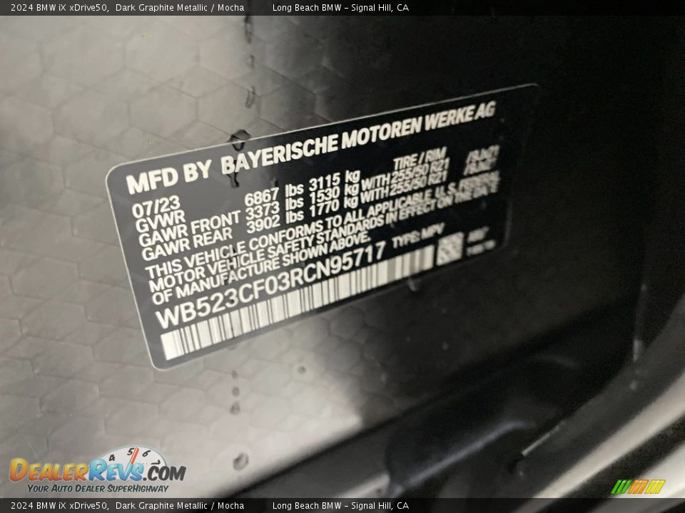 2024 BMW iX xDrive50 Dark Graphite Metallic / Mocha Photo #25
