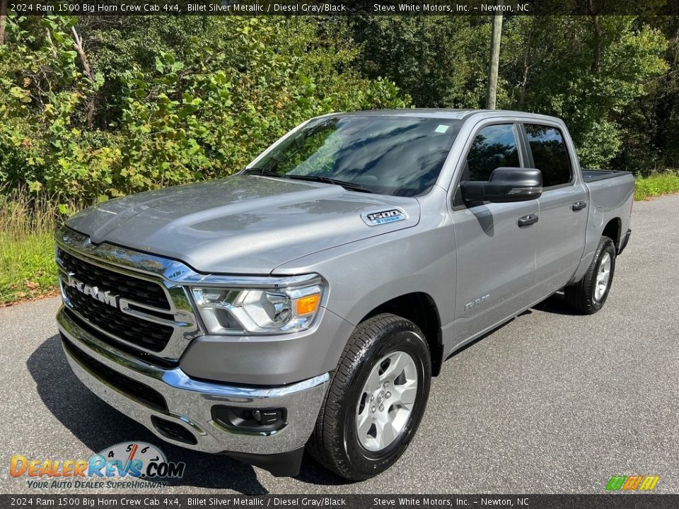 2024 Ram 1500 Big Horn Crew Cab 4x4 Billet Silver Metallic / Diesel Gray/Black Photo #2