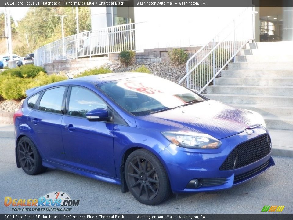 2014 Ford Focus ST Hatchback Performance Blue / Charcoal Black Photo #1