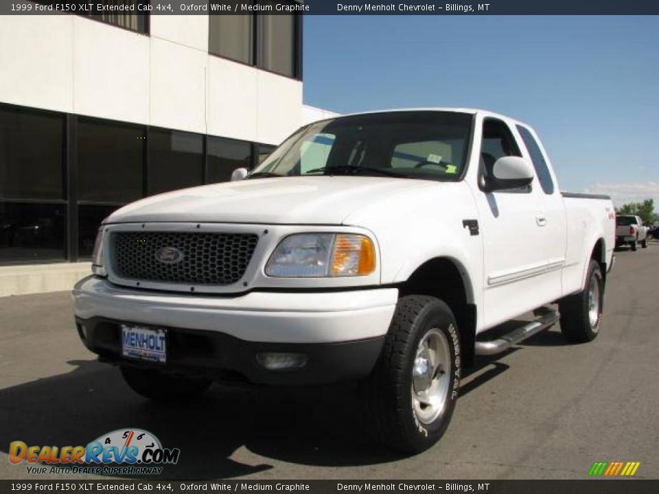 1999 Ford F150 XLT Extended Cab 4x4 Oxford White / Medium Graphite Photo #2