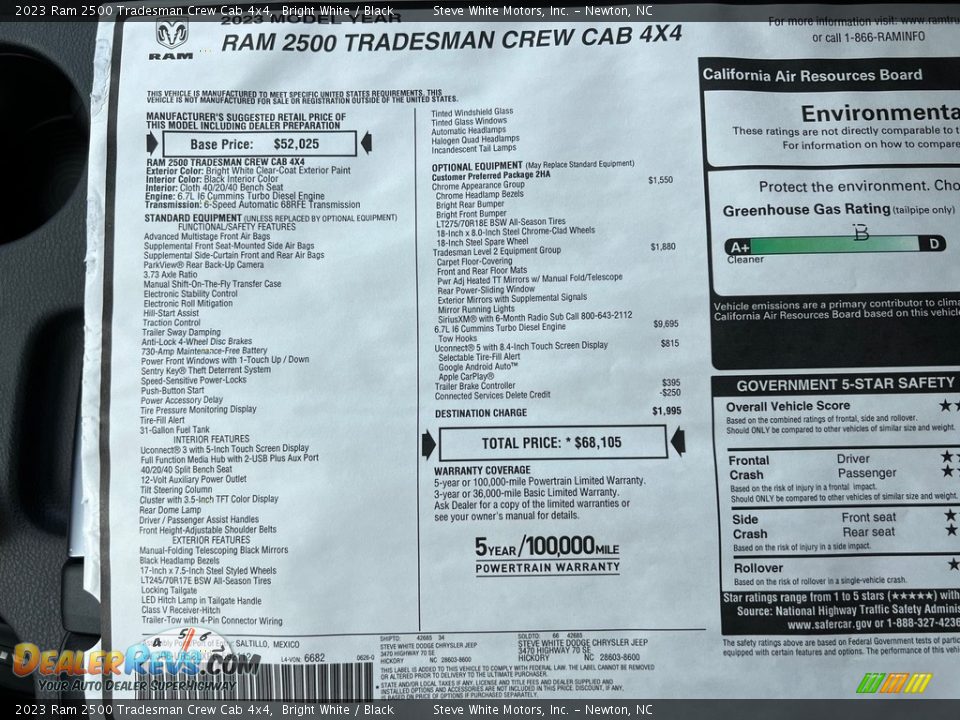 2023 Ram 2500 Tradesman Crew Cab 4x4 Bright White / Black Photo #24