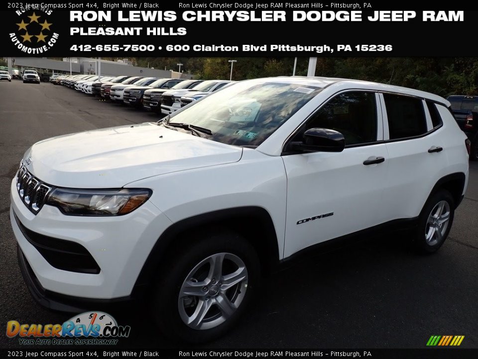 2023 Jeep Compass Sport 4x4 Bright White / Black Photo #1