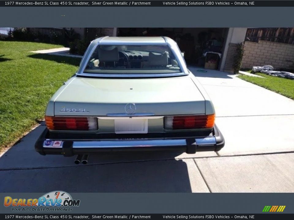 1977 Mercedes-Benz SL Class 450 SL roadster Silver Green Metallic / Parchment Photo #14