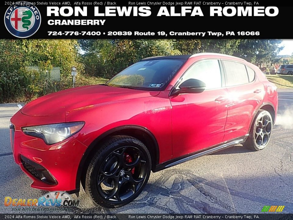 2024 Alfa Romeo Stelvio Veloce AWD Alfa Rosso (Red) / Black Photo #1