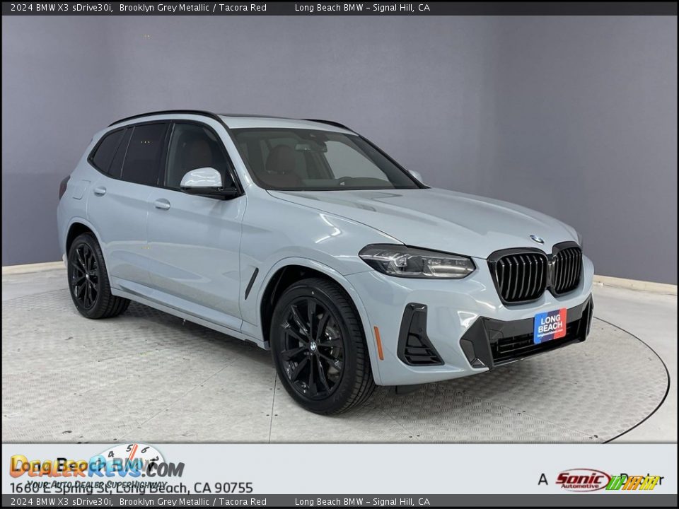 2024 BMW X3 sDrive30i Brooklyn Grey Metallic / Tacora Red Photo #1