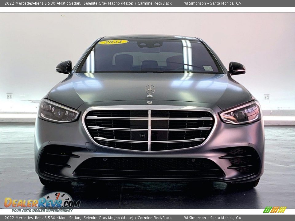 2022 Mercedes-Benz S 580 4Matic Sedan Selenite Gray Magno (Matte) / Carmine Red/Black Photo #2