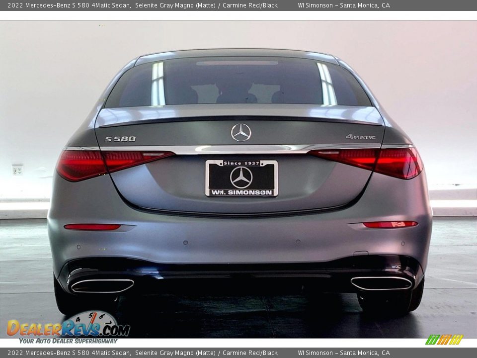 2022 Mercedes-Benz S 580 4Matic Sedan Selenite Gray Magno (Matte) / Carmine Red/Black Photo #3