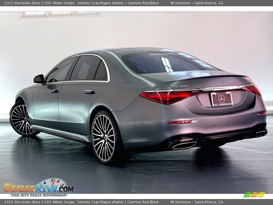 2022 Mercedes-Benz S 580 4Matic Sedan Selenite Gray Magno (Matte) / Carmine Red/Black Photo #10