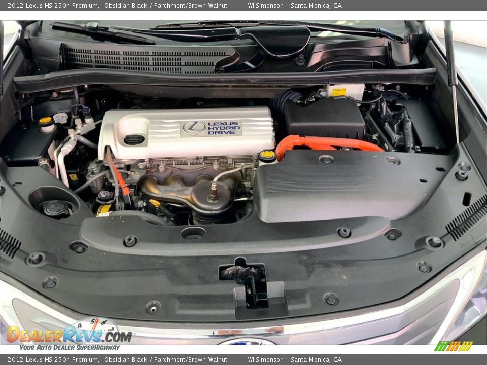 2012 Lexus HS 250h Premium 2.4 Liter DOHC 16-Valve VVT-i Atkinson Cycle 4 Cylinder Gasoline/Electric Hybrid Engine Photo #9