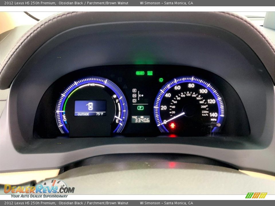 2012 Lexus HS 250h Premium Gauges Photo #23