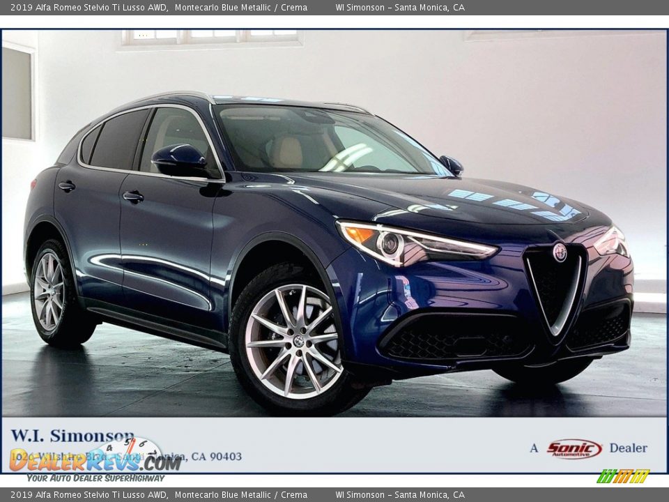 2019 Alfa Romeo Stelvio Ti Lusso AWD Montecarlo Blue Metallic / Crema Photo #1