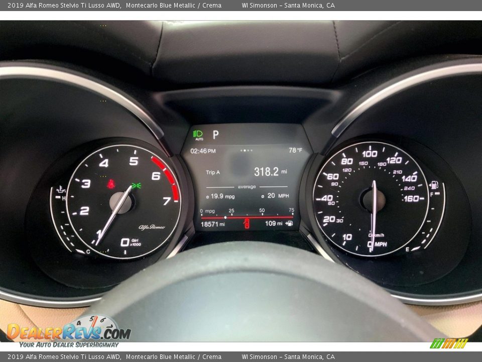 2019 Alfa Romeo Stelvio Ti Lusso AWD Gauges Photo #23