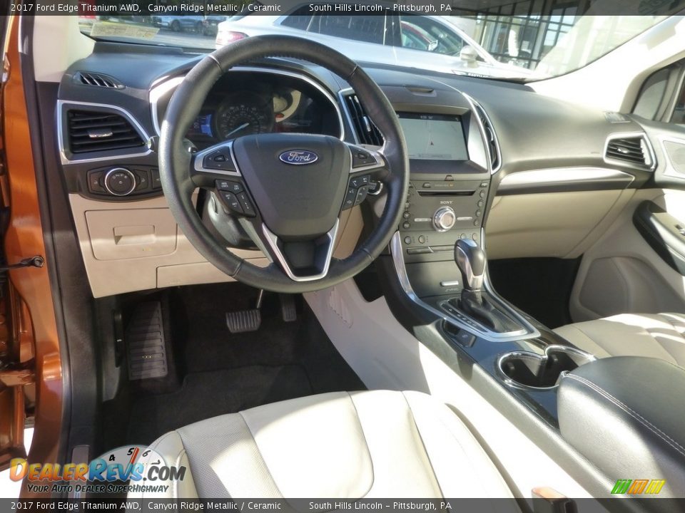 Ceramic Interior - 2017 Ford Edge Titanium AWD Photo #17