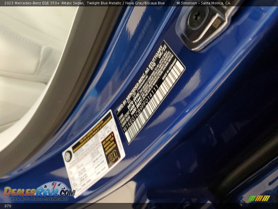 Mercedes-Benz Color Code 970 Twilight Blue Metallic
