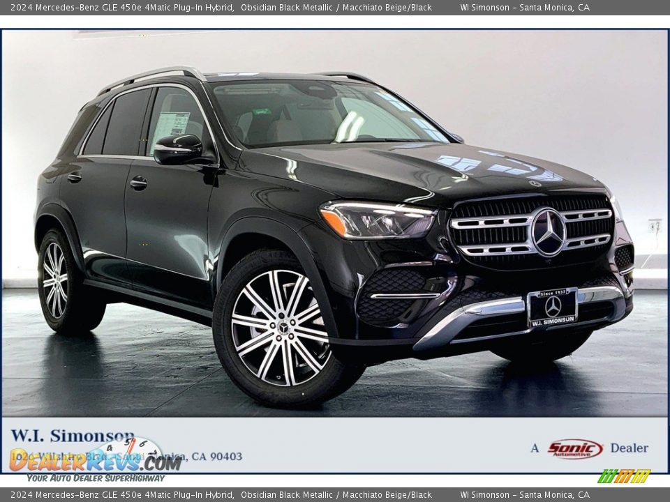 2024 Mercedes-Benz GLE 450e 4Matic Plug-In Hybrid Obsidian Black Metallic / Macchiato Beige/Black Photo #1