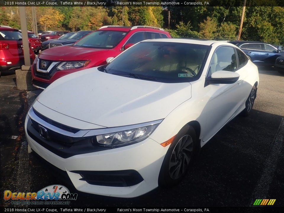 2018 Honda Civic LX-P Coupe Taffeta White / Black/Ivory Photo #1